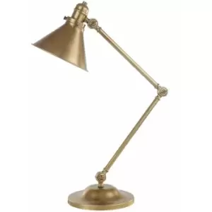 Loops - Table Lamp Stick Lamp Elegant Plain Stem Aged Brass LED E27 60W