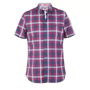 Duke Mens Ripley D555 Checked Kingsize Short-Sleeved Shirt (7XL) (Navy/Red)