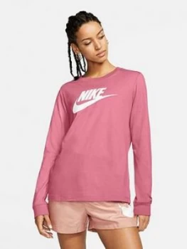 Nike Nsw Essentials Icon Futura Long Sleeve Top - Pink