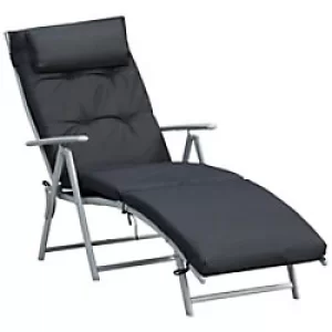 Outsunny Sun Lounger 84B-184V70BK Steel, Textilene, Fabric, Cotton Black