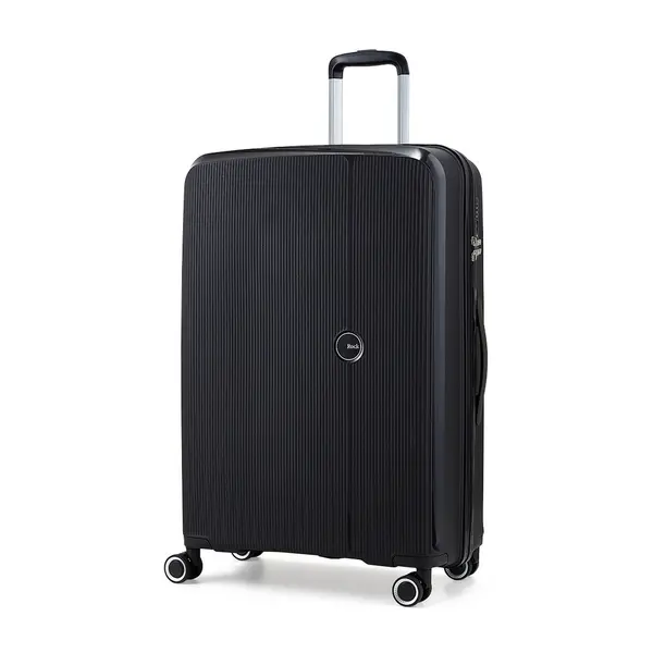 Rock Luggage Hudson IL48701 8 Wheel Hardshell Large Black Suitcase