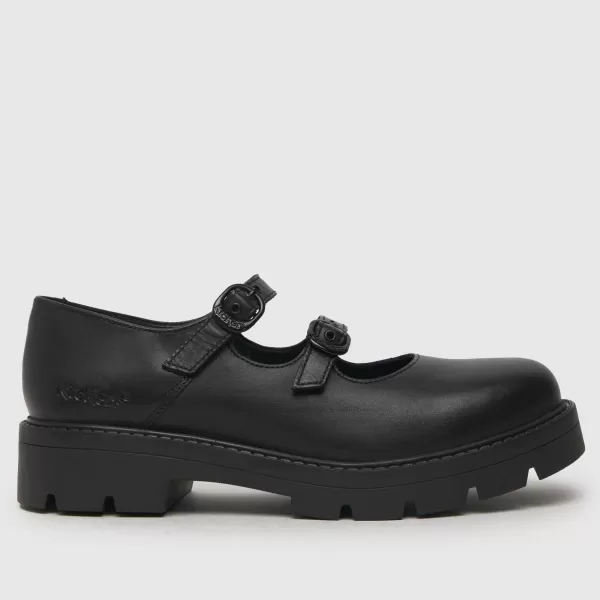 Kickers kori double mary-jane flat shoes in black