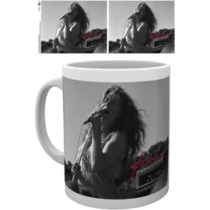 Janis Joplin Singing BW Ceramic Mug