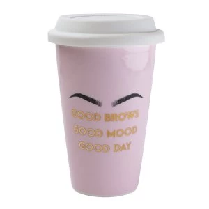 Double Walled Travel Mug Good Brows, Good Mood, Good Day