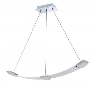 Ceiling Pendant 3 Light 21W LED 3000K, 1890lm, Satin Aluminium, Frosted Acrylic