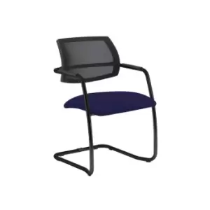 Dams MTO Tuba Black Cantilever Frame Conference Chair with Half Mesh Back - Slip