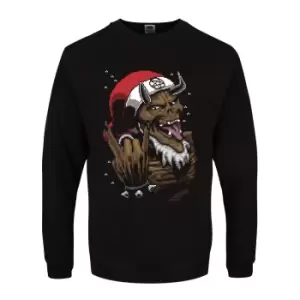 Grindstore Mens Satan Rocks Christmas Jumper (S) (Black)