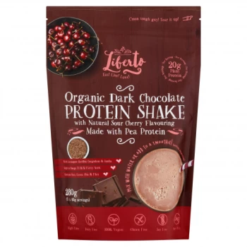 Liberto Organic Vegan Dark Choc Sour Cherry Pea Protein - 280g