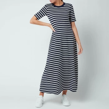 Kate Spade New York Womens Striped Midi Dress - Rich Navy - S