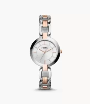 Fossil Women Kerrigan Three-Hand Two-Tone Stainless Steel Watch