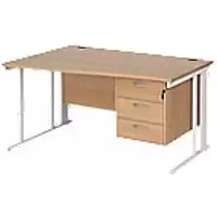 Dams International Wave Desk MCM14WLP3WHB 1,400 x 725 x 800 - 990 mm