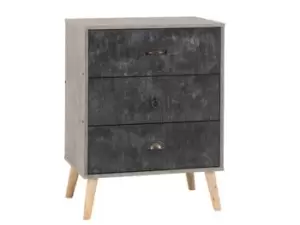 Seconique Nordic Concrete Effect 3 Drawer Chest of Drawers