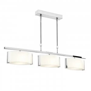 3 Light Semi Flush Ceiling Light Chrome, Gloss White Glass, G9