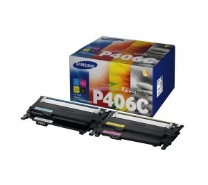 Samsung P406C Cyan and Black Laser Toner Ink Cartridges Multipack - Cyan