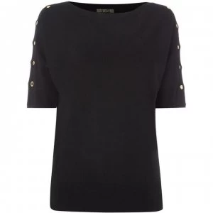 Biba Eyelet Knit Top - Black