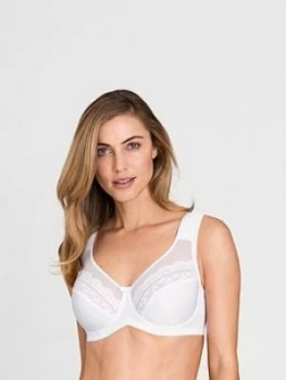 Miss Mary of Sweden Miss Mary Of Sweden Happy Hearts Underwired Bra With Lace And Mesh, White, Size 48E, Women