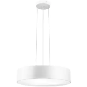 Merano - Indiana 3 Light Cylindrical Pendant Ceiling Light Metal, Matt White Outside LED E27