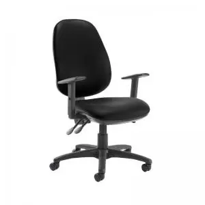 Jota extra high back operator chair with adjustable arms - Nero Black