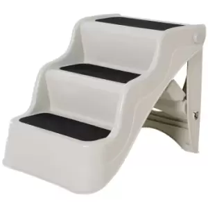 PawHut Portable 3 Step Pet Ladder - Cream