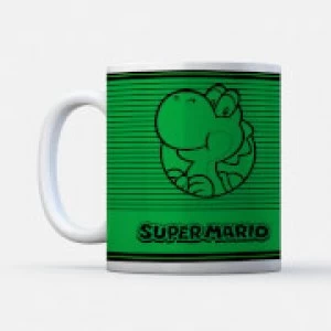 Nintendo Super Mario Yoshi Retro Line Art Colour Mug