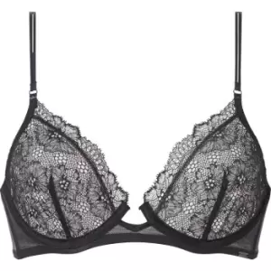 Calvin Klein Unlined Floral Plunge Bra Womens - Black