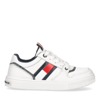 Tommy Hilfiger Logo Flag Trainer Junior - White