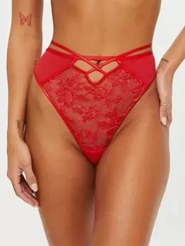 Ann Summers Knickers The Ariel High Waist Brazilian - Bright Red, Bright Red, Size 18, Women