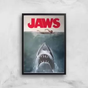 Jaws Giclee Art Print - A3 - Black Frame