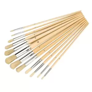 Silverline Artists Paint Brush Set 12pce Round Tips 868848