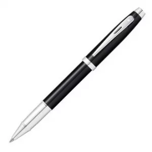 Sheaffer 100 Black Lacquer Chrome Trim Rollerball Pen