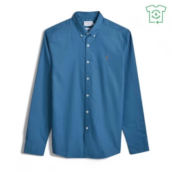 Farah Vintage Oxford Long Sleeve Shirt - 484 MTime Blue