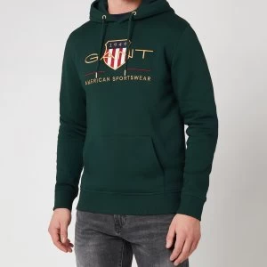 Gant Mens Archive Shield Hoodie - Tartan Green - M