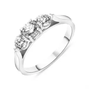 Platinum 1.01ct Diamond Three Stone Ring