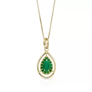 JG Signature 9ct Gold Emerald Cut Out Teardrop Necklace