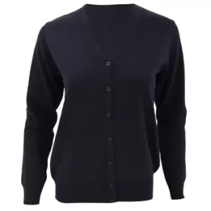 Kustom Kit Womens V-Neck Cardigan / Ladies Knitwear (8) (Navy Blue)