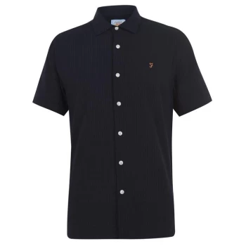 Farah Seersucker Shirt - 412 True Navy