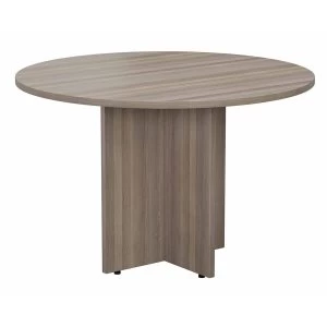 TC Office Round Meeting Table 1100mm, Grey Oak Effect