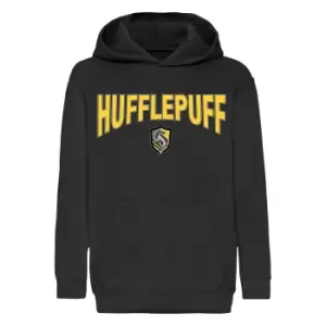 Harry Potter Boys Hufflepuff Shield Hoodie (5-6 Years) (Black)