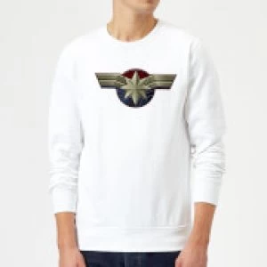 Captain Marvel Chest Emblem Sweatshirt - White - L