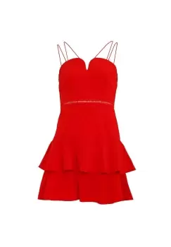 Girls On Film Womens/Ladies Devotion Sweetheart Skater Dress (10 UK) (Tomato Red)