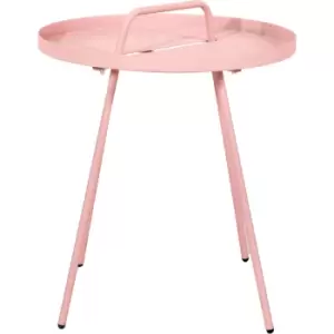 Brasilia Powder Coated Removable Coffee Tray Garden Table Pink