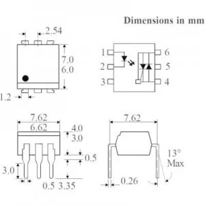 Isocom Components MOC3063XSMTR Optoisolator