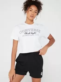 Converse Retro Chuck Cropped Tee, White, Size XL, Women