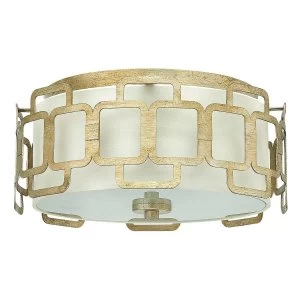 3 Light Flush Mount Ceiling Light Silver, E27