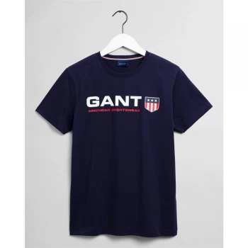 Gant Retro Shield T Shirt - ClassicBlue 409