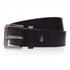 Lacoste Grain Leather Belt - Dark Brown