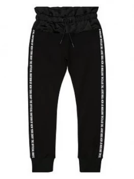 DKNY Girls Logo Tape Jogger, Black, Size Age: 16 Years, Women