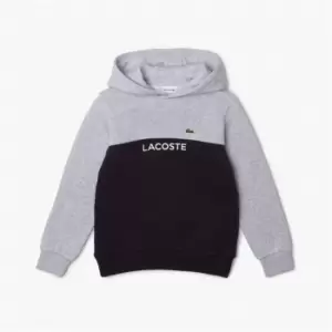 Lacoste Lacoste Colour Block Hoodie Juniors - Grey