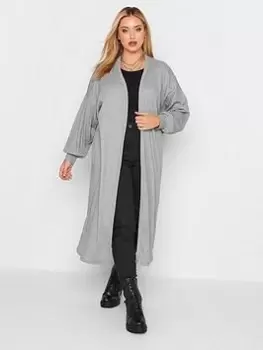 Yours Balloon Sleeve Cardigan Grey Marl, Grey, Size 16, Women