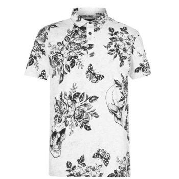 Firetrap Polo - Ecru Skull